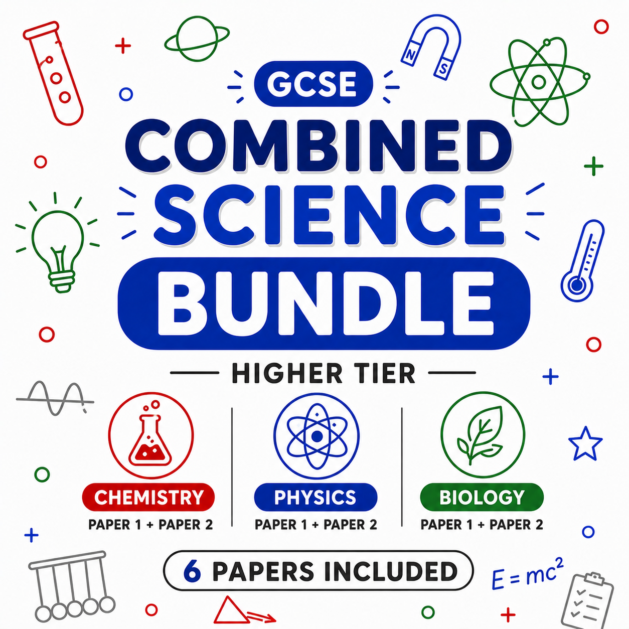 AQA GCSE Combined Science Higher Predicted Papers Bundle (All 6 Papers + Mark Schemes)